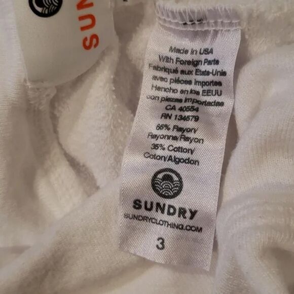 Sundry Women's Soft Girl Preppy White and Navy Joggers / Sweatpants - Picture 6 of 8